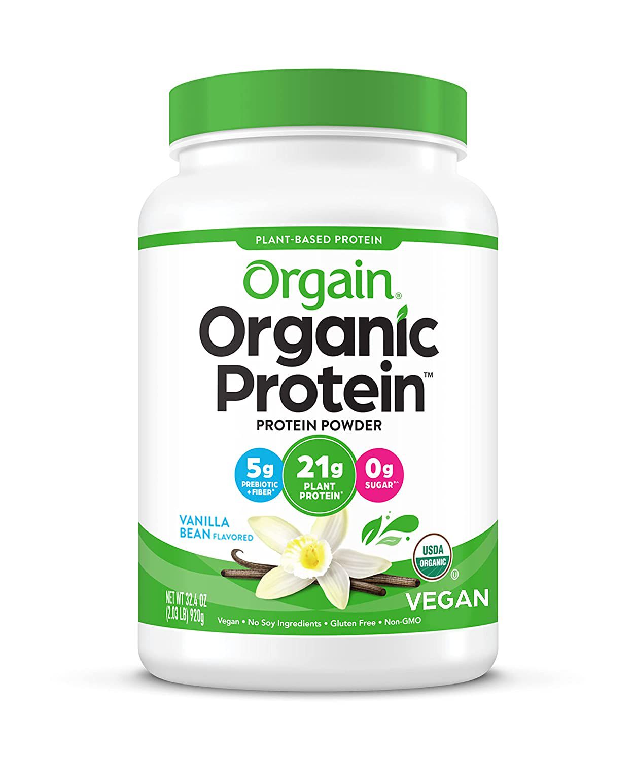 Orgain proteína orgânica baunilha feijão