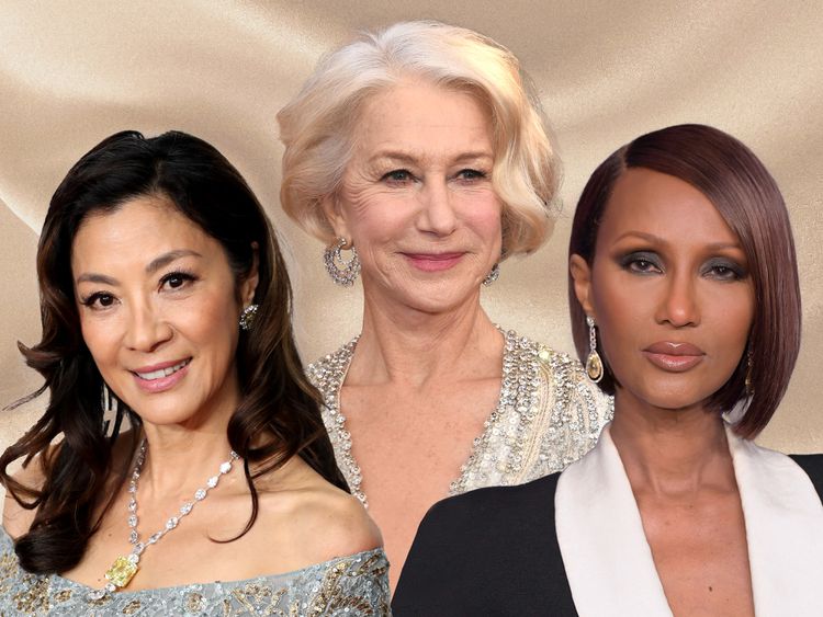 Michelle Yeoh, Helen Mirren e Iman com lindos penteados para mulheres com mais de 60 anos