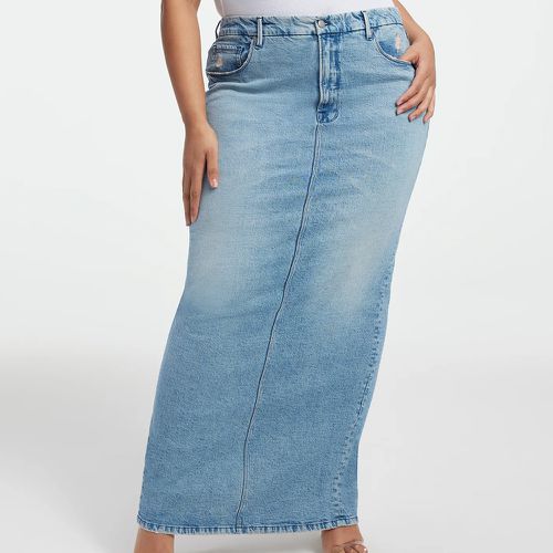 Boa saia maxi jeans americana