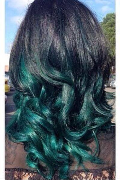 Sombrio verde para cabelos pretos