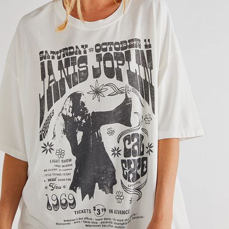  T-shirt com um pôster Jennis Joplin