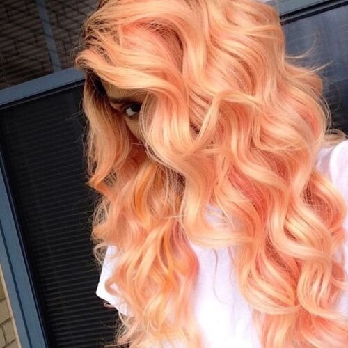 Cores de cabelo pastel leve laranja