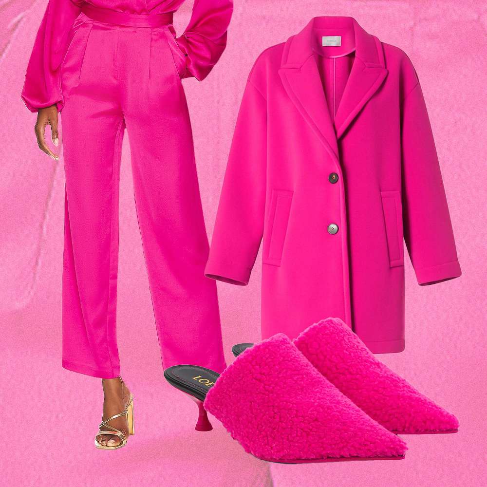 Colagem de looks com calça rosa