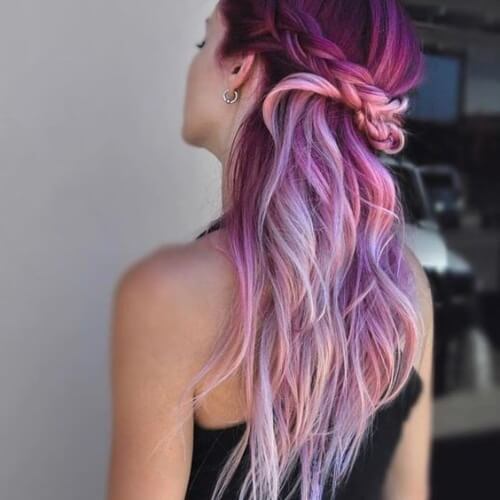 Ombre rosa para sereias de cabelo