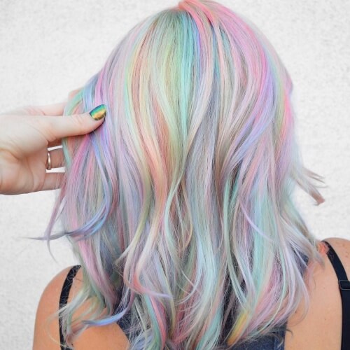 Rainbow Glare Cores de cabelo pastel leve