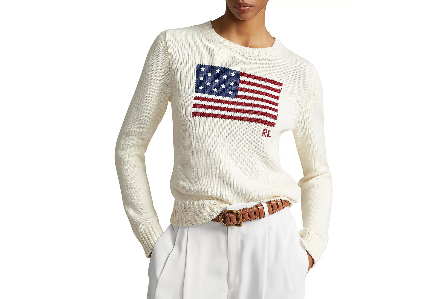 Polo Ralph Lauren Suéter de algodão com bandeira americana