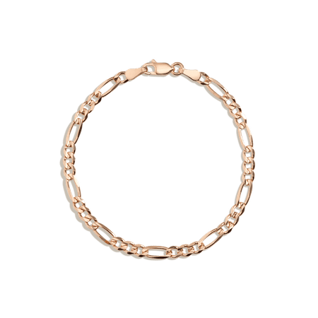 Uma grande pulseira dourada com cadeia de figaro