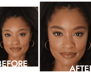 Nossas sobrancelhas de Hera Alexander antes e depois da Benefit Fluff Up Brow Wax