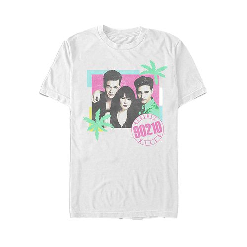 Camiseta Fifth Sun Beverly Hills 90210 anos 90 cinza com gráficos neon