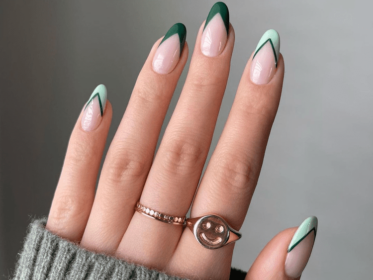 manicure francesa verde