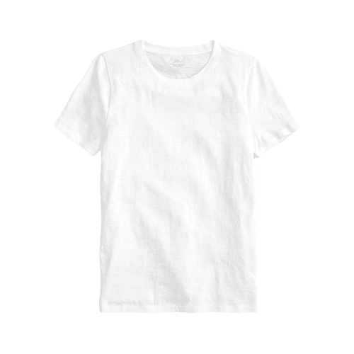 J. Crew Camiseta vintage de algodão com gola redonda em branco