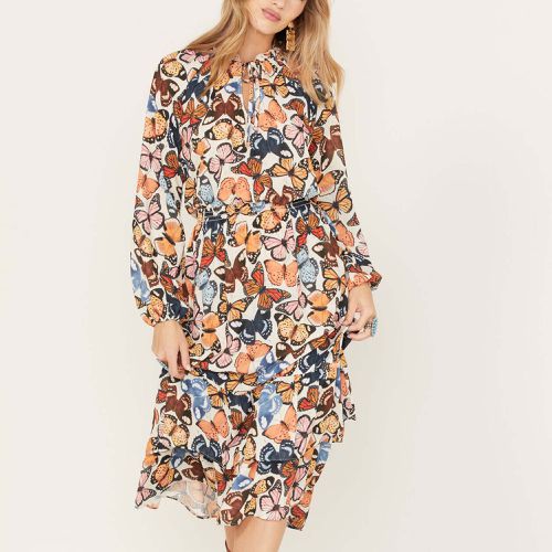 Cait Butterfly Print Midi Dress (US $ 198)