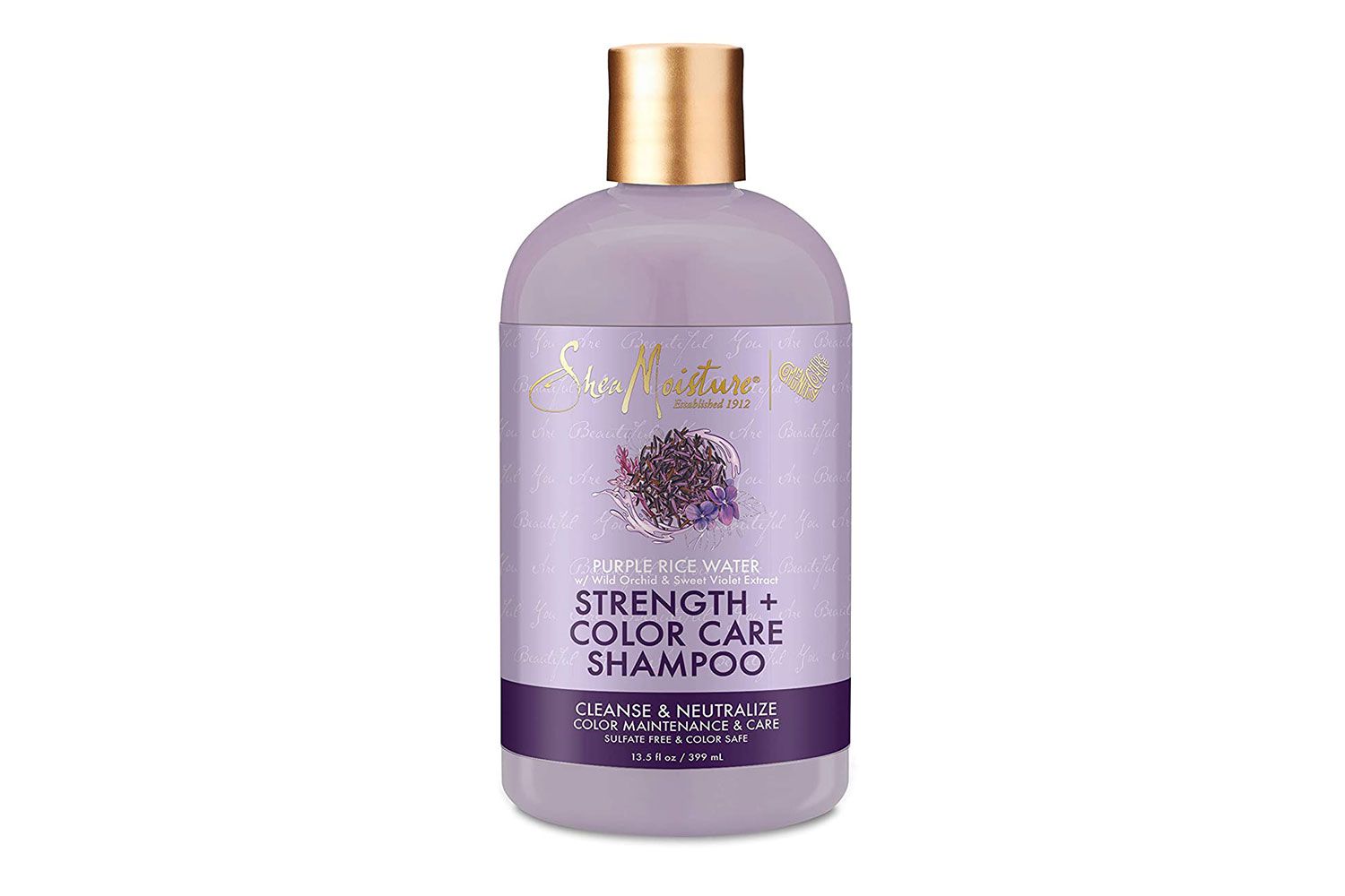 SheaMoisture Purple Rice Água Força e amp; Shampoo para cuidados com a cor