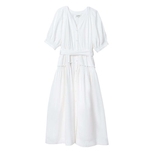 Vestido branco com um decote em V de Aleah French (US $ 65)