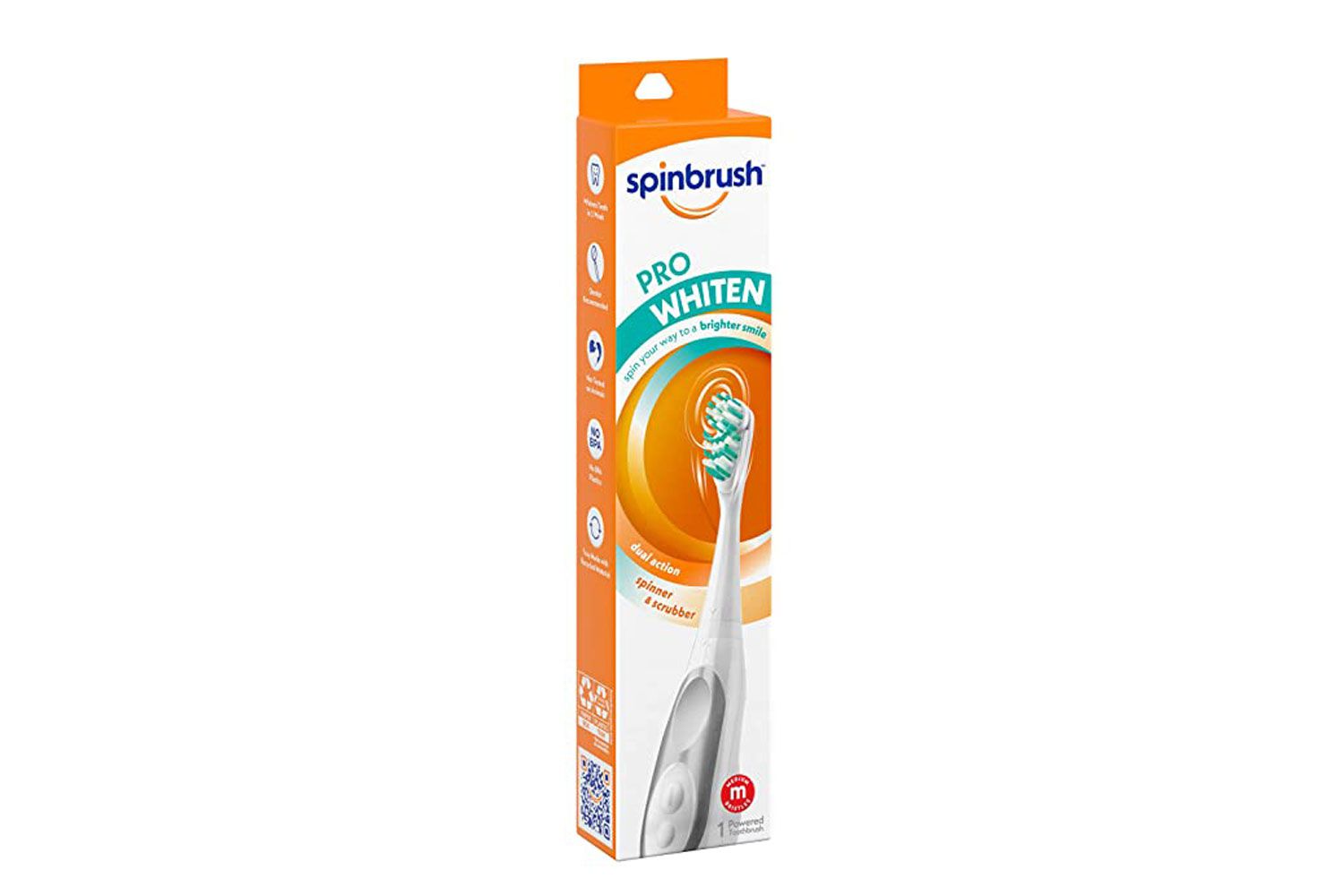 Espr a-d e-dentes de spinbrush Pro Whiten em baterias