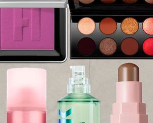 Colagem de marcas de cosméticos que recomendamos na Sephora em fundo cinza