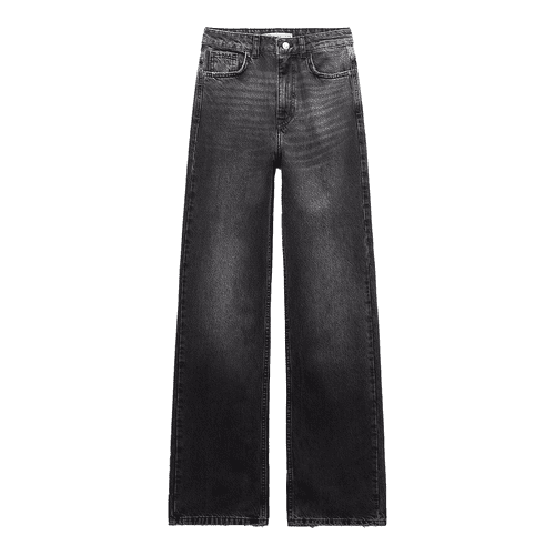 Jeans de corte direto Zara Z1975 High Rise Long Comprimento em preto